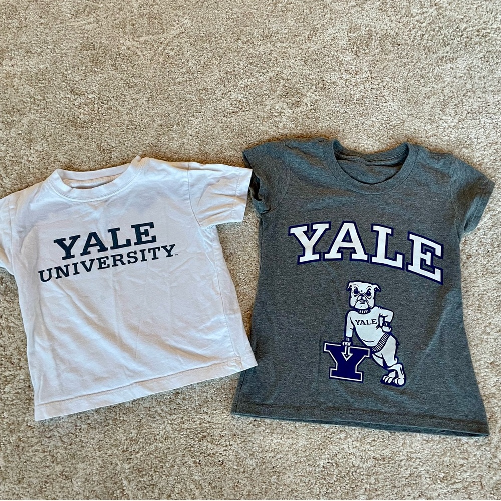2T and 3T Yale t-shirts. Unisex